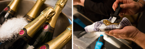 Havets romantiska frukt Ostronprovning med champagne för två