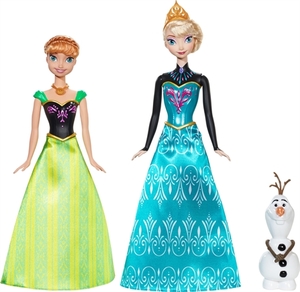 Frost-dockor Dockorna Elsa, Anna och Olof i ett paket